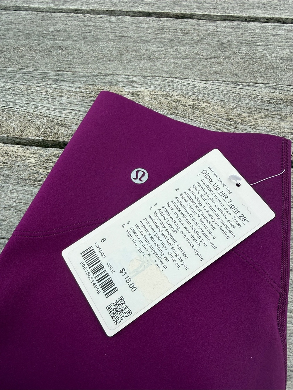 Lululemon Glow Up Super-High-Rise Tight 28" NWT Chilled Grape purple Size 8 🍇 - Picture 2 of 4